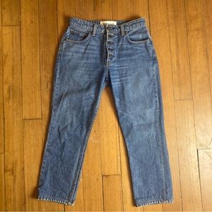Reformation Straight Leg Button-fly Crop Jean 25